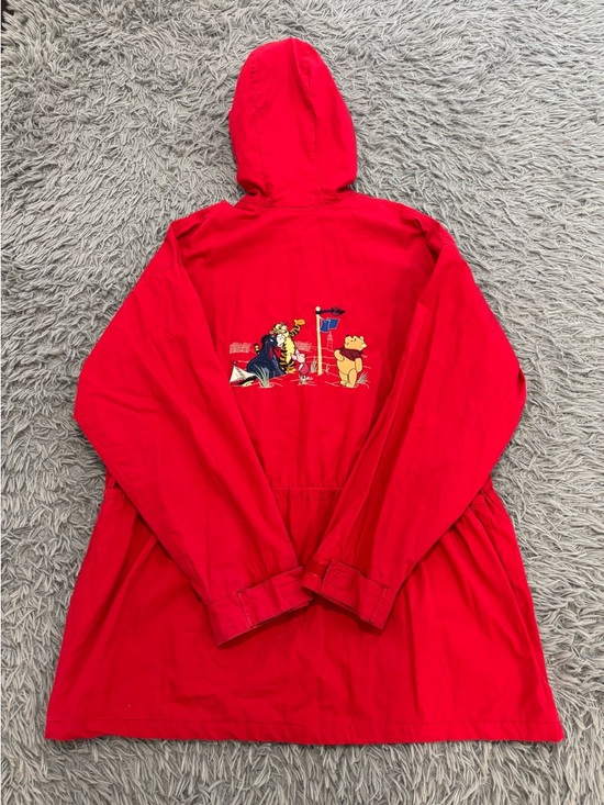 Disney Jackets & Blazers - Vintage Disney Parks Winnie The Pooh Misty Cove Red Parka Raincoat Unisex Y2K